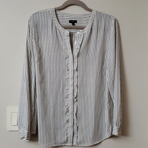 Talbots blouse with ruffle detail